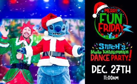 Stitch Mele Kalikimaka dance party at the fun place in Clarkston mi