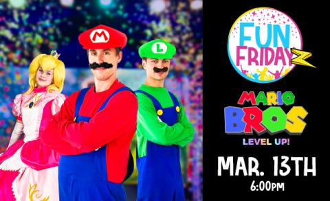 Mario bros party characters at the Fun Place in Clarkston Michigan